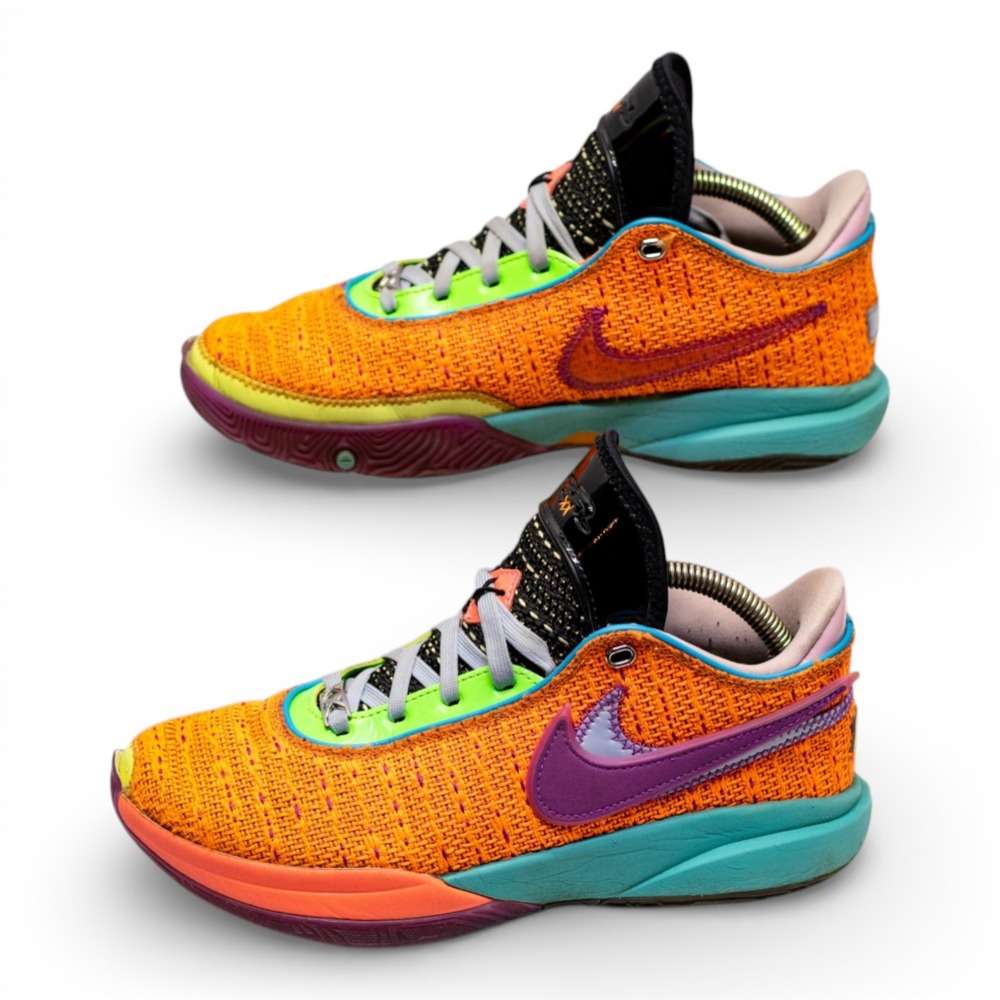 Nike LeBron XX 20 GS Basketball Shoes 6.5Y Vivid Orange DQ8651-800 Excellent‎